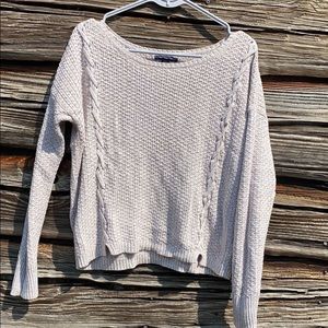 Free❤️ Tan simple American eagle sweater lace up